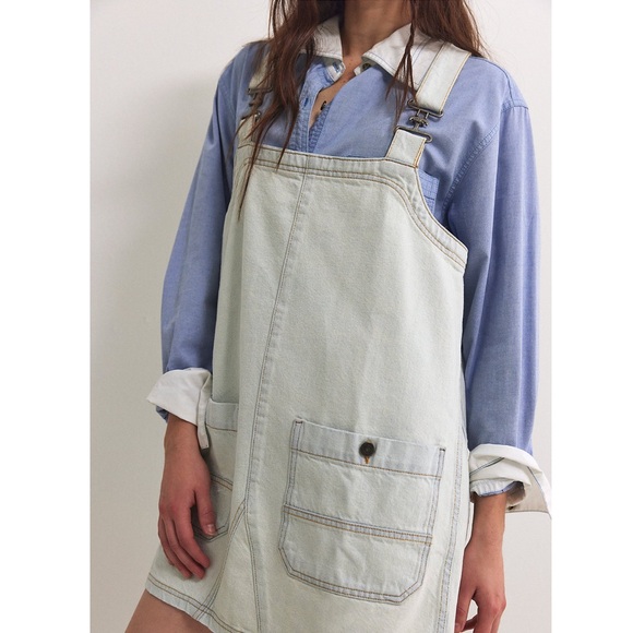 NWT Free People Overalls Styled Mini Dress - Picture 2 of 6